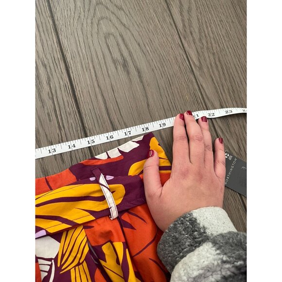 NWT Worthington Maxi Skirt Palm Leaf Parrot Purple Orange Gold Long Skirt - Picture 6 of 11